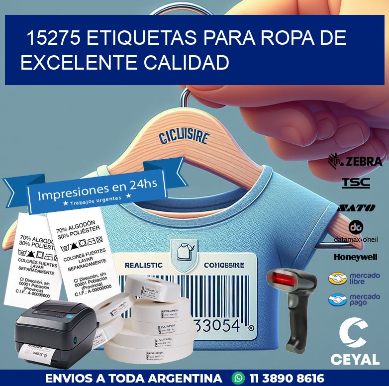 15275 ETIQUETAS PARA ROPA DE EXCELENTE CALIDAD