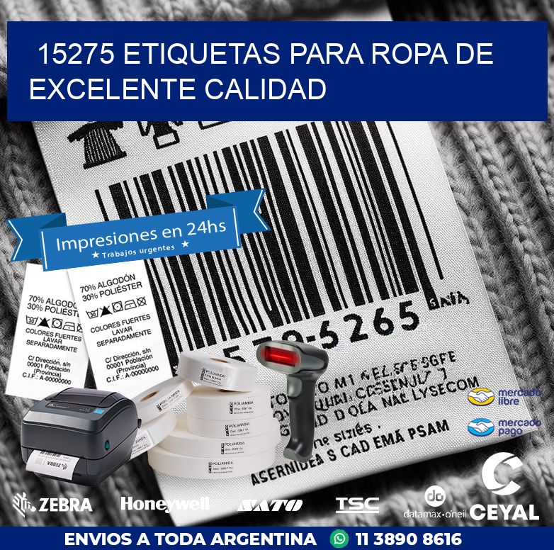 15275 ETIQUETAS PARA ROPA DE EXCELENTE CALIDAD