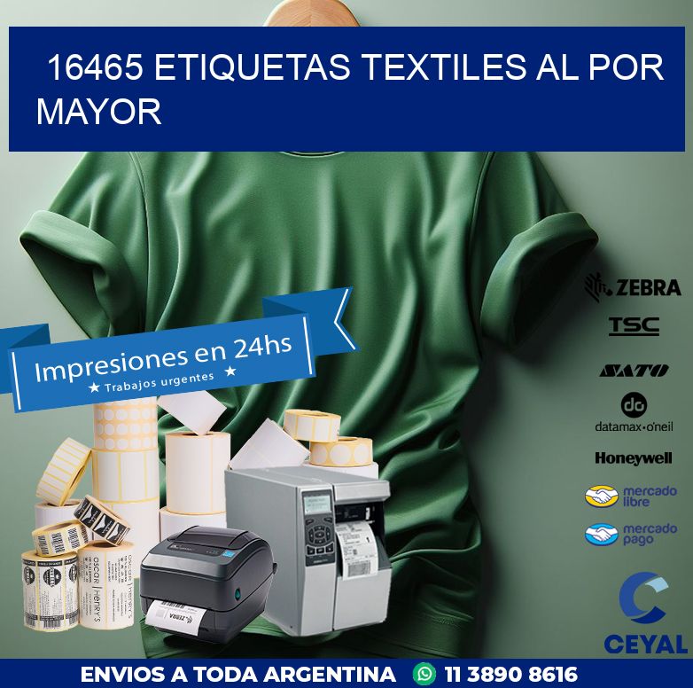 16465 ETIQUETAS TEXTILES AL POR MAYOR