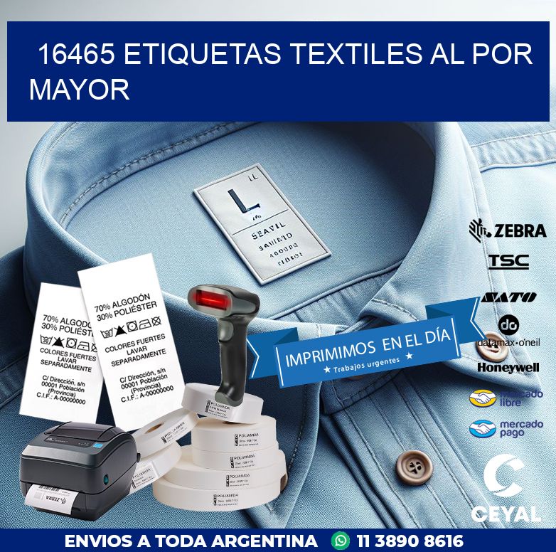 16465 ETIQUETAS TEXTILES AL POR MAYOR