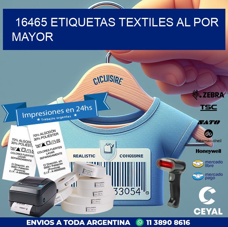 16465 ETIQUETAS TEXTILES AL POR MAYOR
