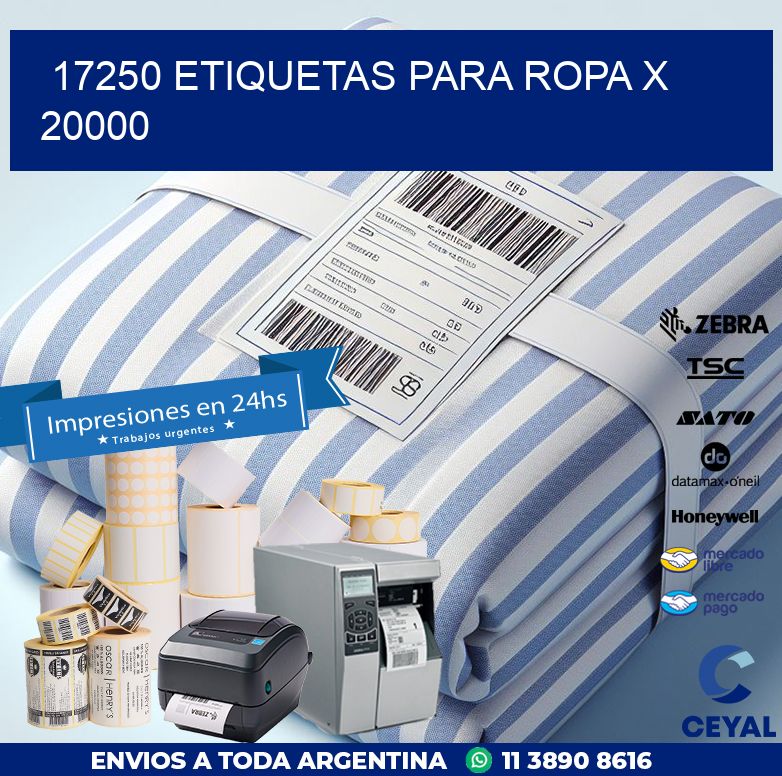 17250 ETIQUETAS PARA ROPA X 20000