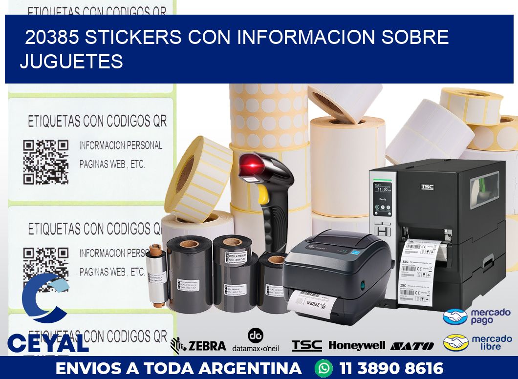 20385 STICKERS CON INFORMACION SOBRE JUGUETES