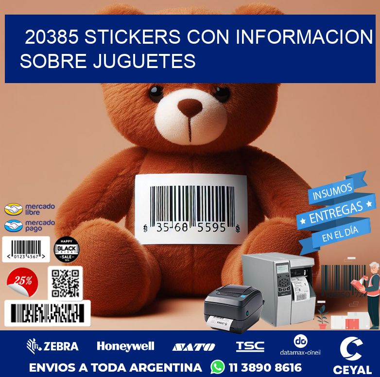 20385 STICKERS CON INFORMACION SOBRE JUGUETES