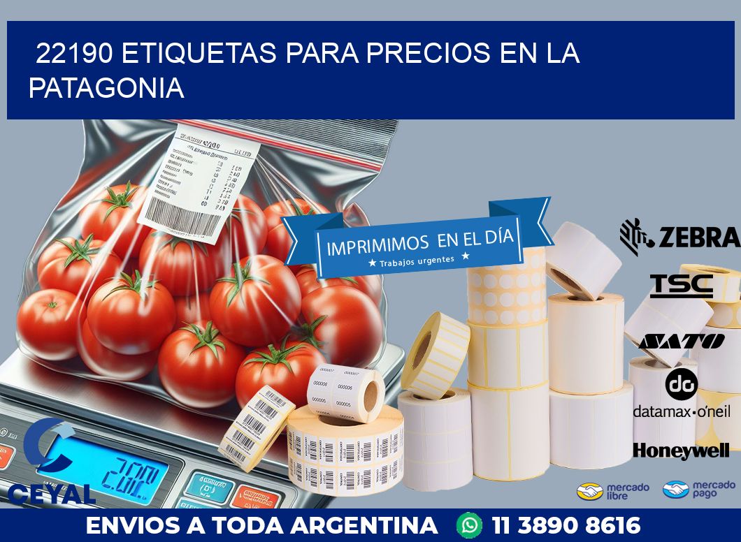 22190 ETIQUETAS PARA PRECIOS EN LA PATAGONIA