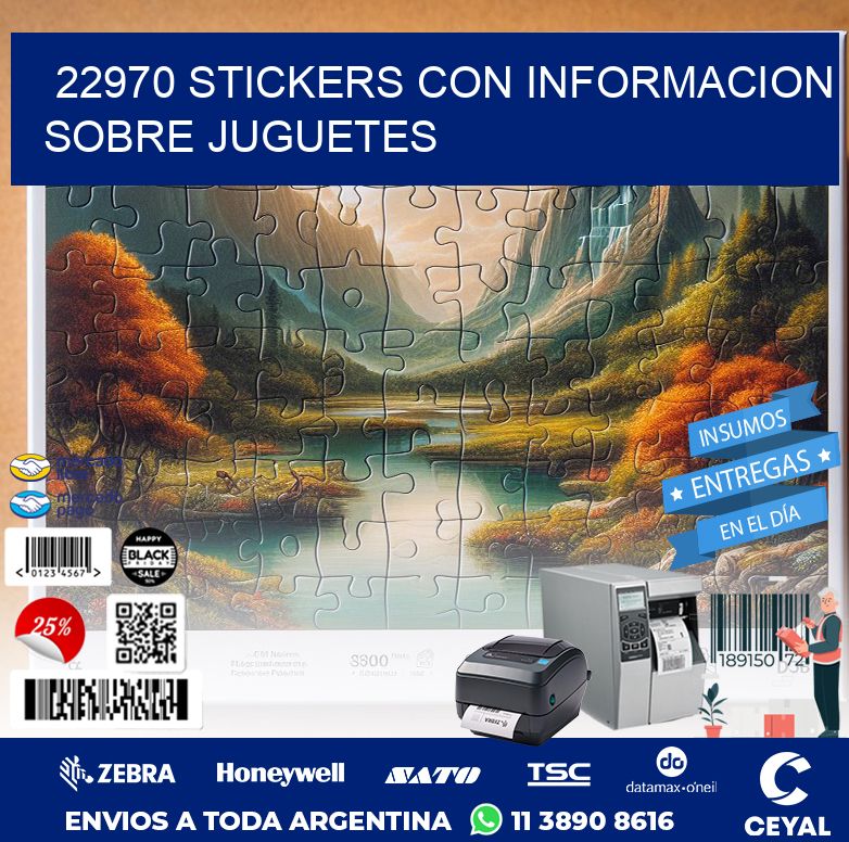 22970 STICKERS CON INFORMACION SOBRE JUGUETES