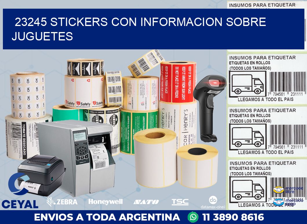 23245 STICKERS CON INFORMACION SOBRE JUGUETES
