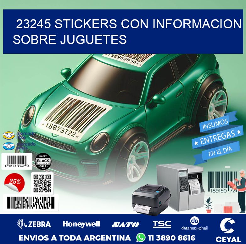 23245 STICKERS CON INFORMACION SOBRE JUGUETES