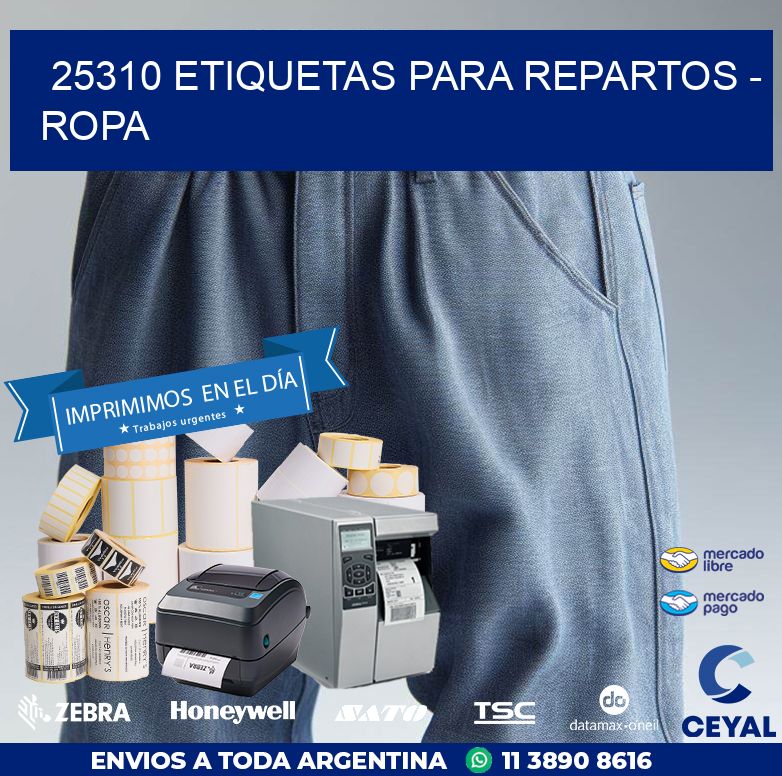25310 ETIQUETAS PARA REPARTOS - ROPA