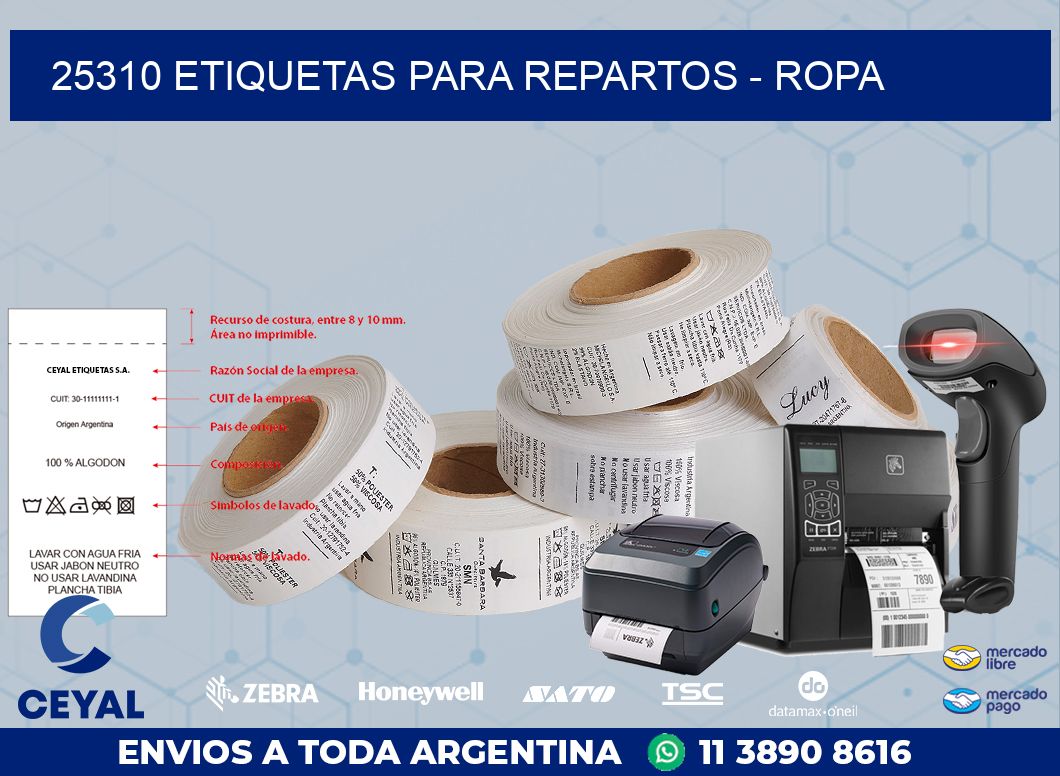 25310 ETIQUETAS PARA REPARTOS - ROPA