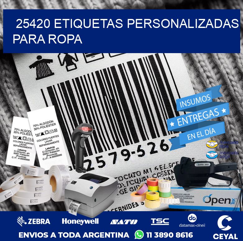 25420 ETIQUETAS PERSONALIZADAS PARA ROPA