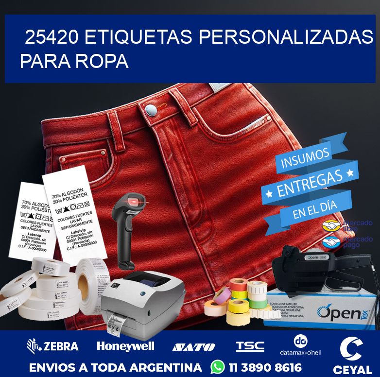 25420 ETIQUETAS PERSONALIZADAS PARA ROPA