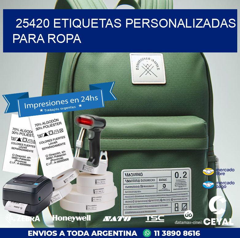 25420 ETIQUETAS PERSONALIZADAS PARA ROPA