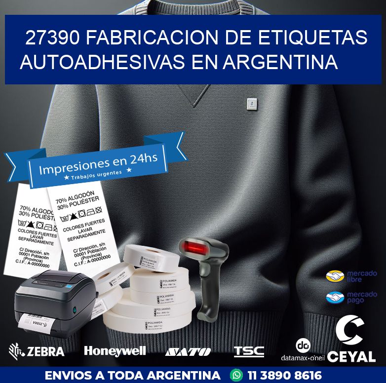 27390 FABRICACION DE ETIQUETAS AUTOADHESIVAS EN ARGENTINA