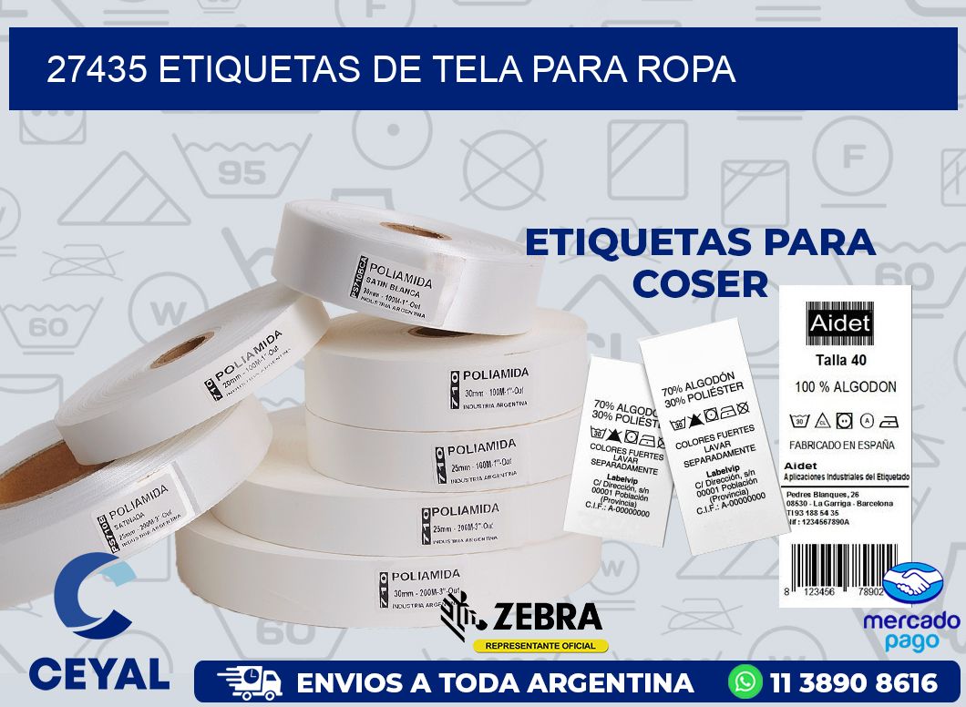 27435 ETIQUETAS DE TELA PARA ROPA