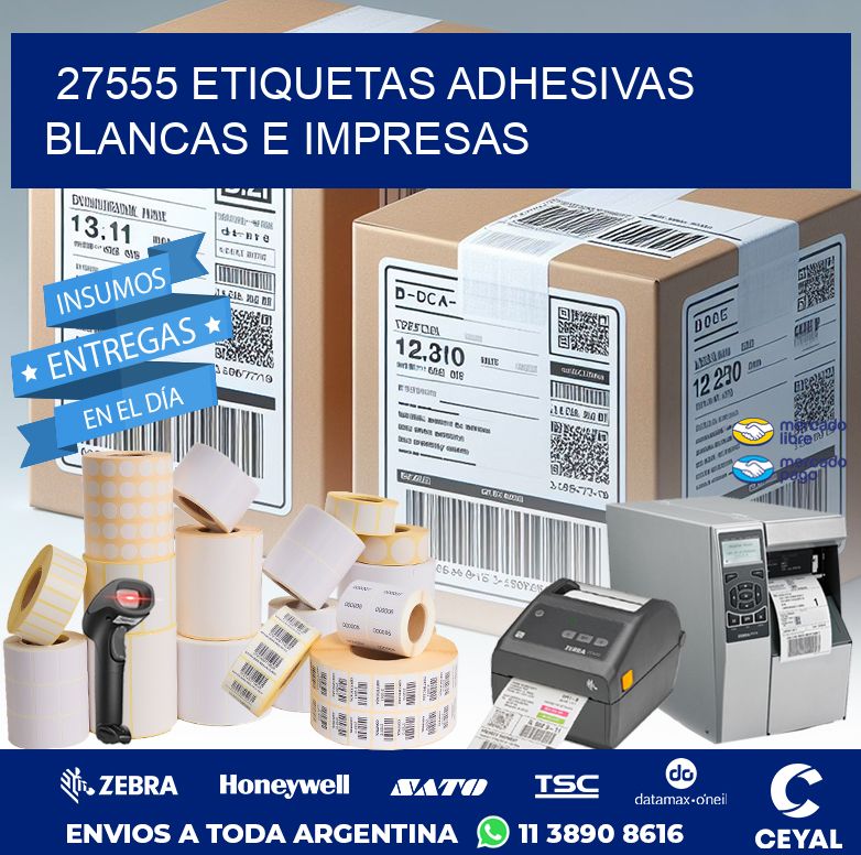 27555 ETIQUETAS ADHESIVAS BLANCAS E IMPRESAS