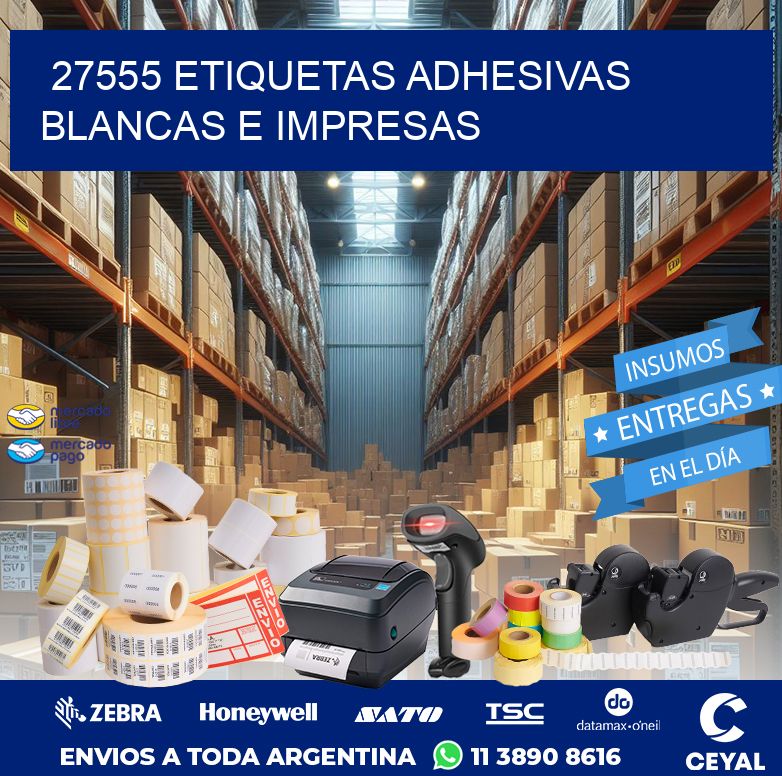 27555 ETIQUETAS ADHESIVAS BLANCAS E IMPRESAS