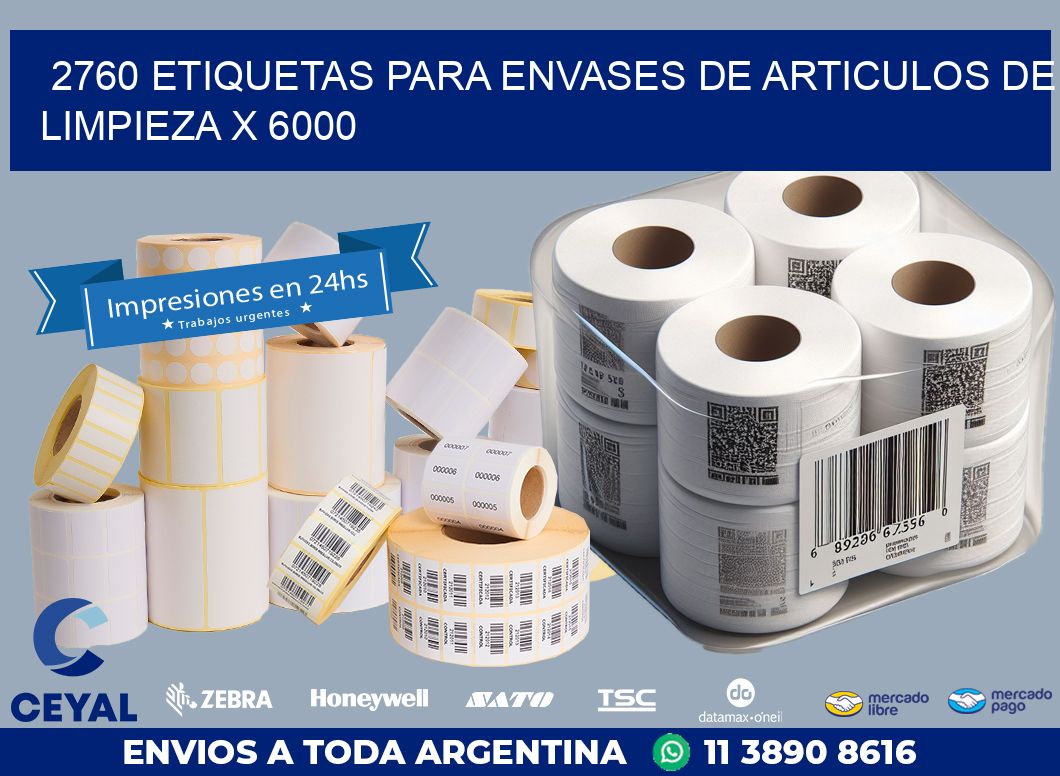 2760 ETIQUETAS PARA ENVASES DE ARTICULOS DE LIMPIEZA X 6000