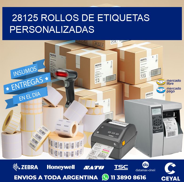 28125 ROLLOS DE ETIQUETAS PERSONALIZADAS