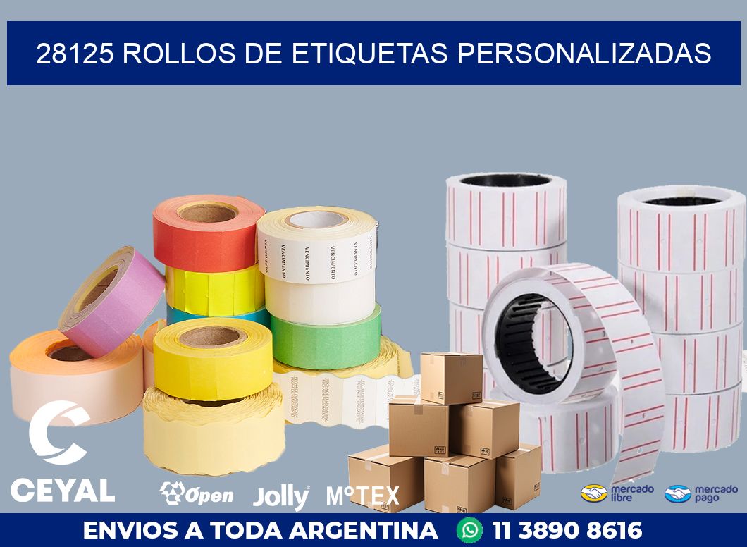 28125 ROLLOS DE ETIQUETAS PERSONALIZADAS