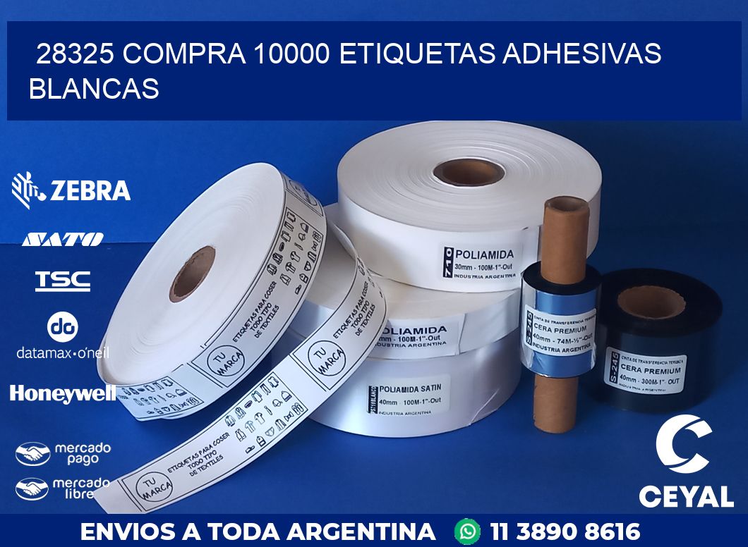 28325 COMPRA 10000 ETIQUETAS ADHESIVAS BLANCAS