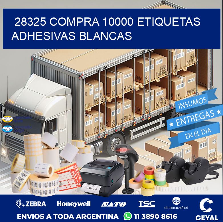 28325 COMPRA 10000 ETIQUETAS ADHESIVAS BLANCAS