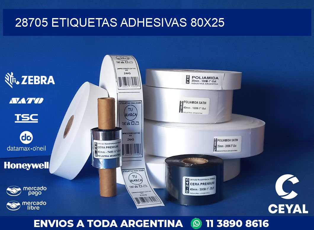 28705 ETIQUETAS ADHESIVAS 80X25