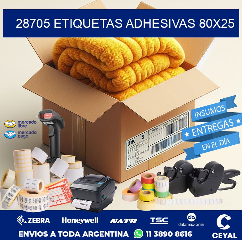 28705 ETIQUETAS ADHESIVAS 80X25