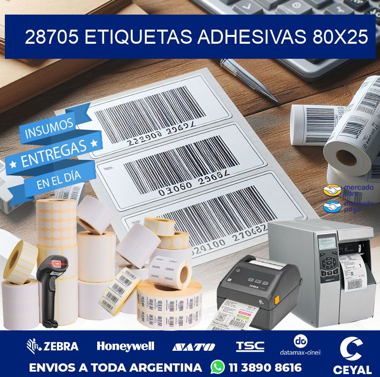 28705 ETIQUETAS ADHESIVAS 80X25