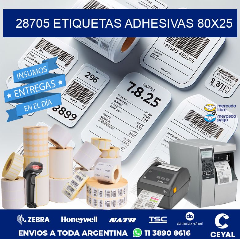 28705 ETIQUETAS ADHESIVAS 80X25
