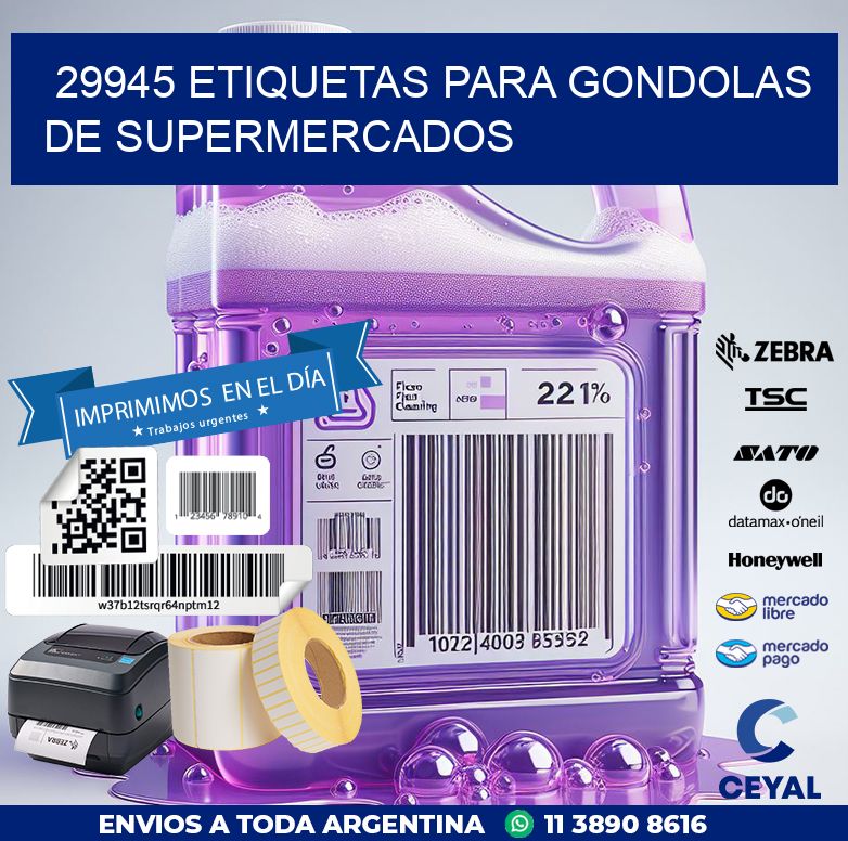 29945 ETIQUETAS PARA GONDOLAS DE SUPERMERCADOS