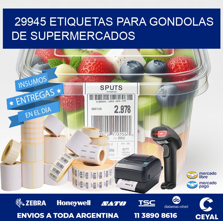 29945 ETIQUETAS PARA GONDOLAS DE SUPERMERCADOS
