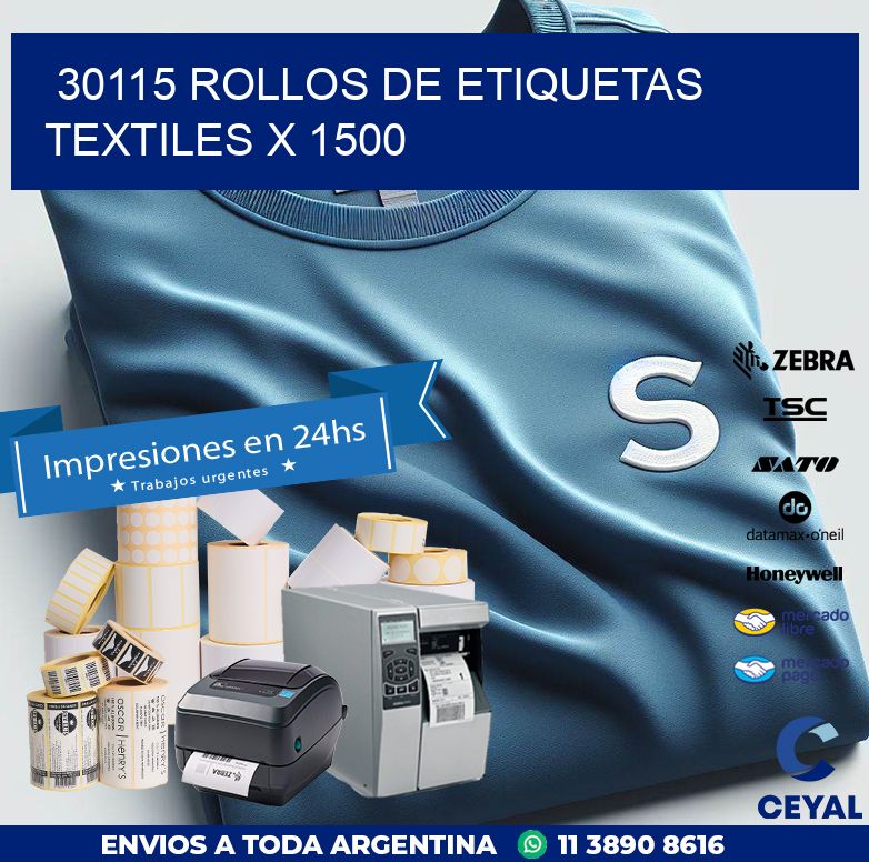 30115 ROLLOS DE ETIQUETAS TEXTILES X 1500