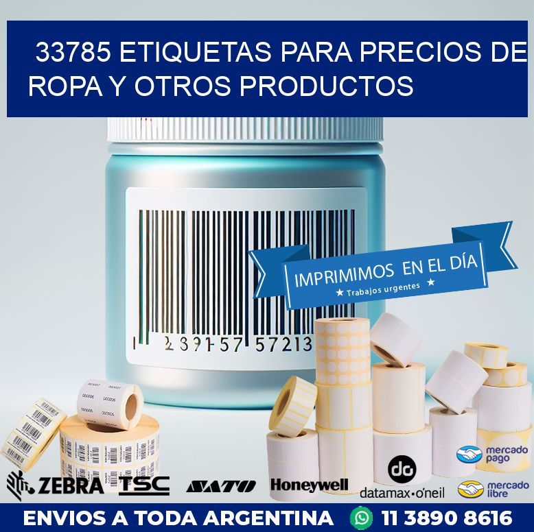 33785 ETIQUETAS PARA PRECIOS DE ROPA Y OTROS PRODUCTOS