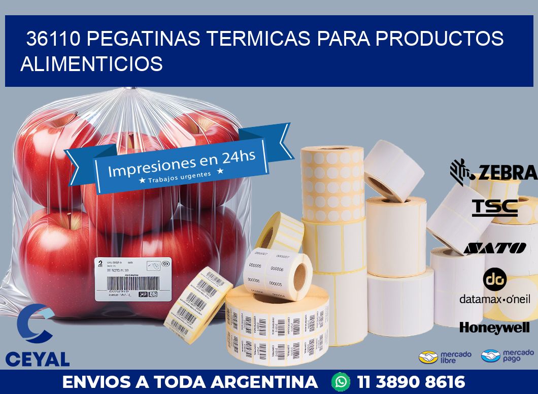 36110 PEGATINAS TERMICAS PARA PRODUCTOS ALIMENTICIOS