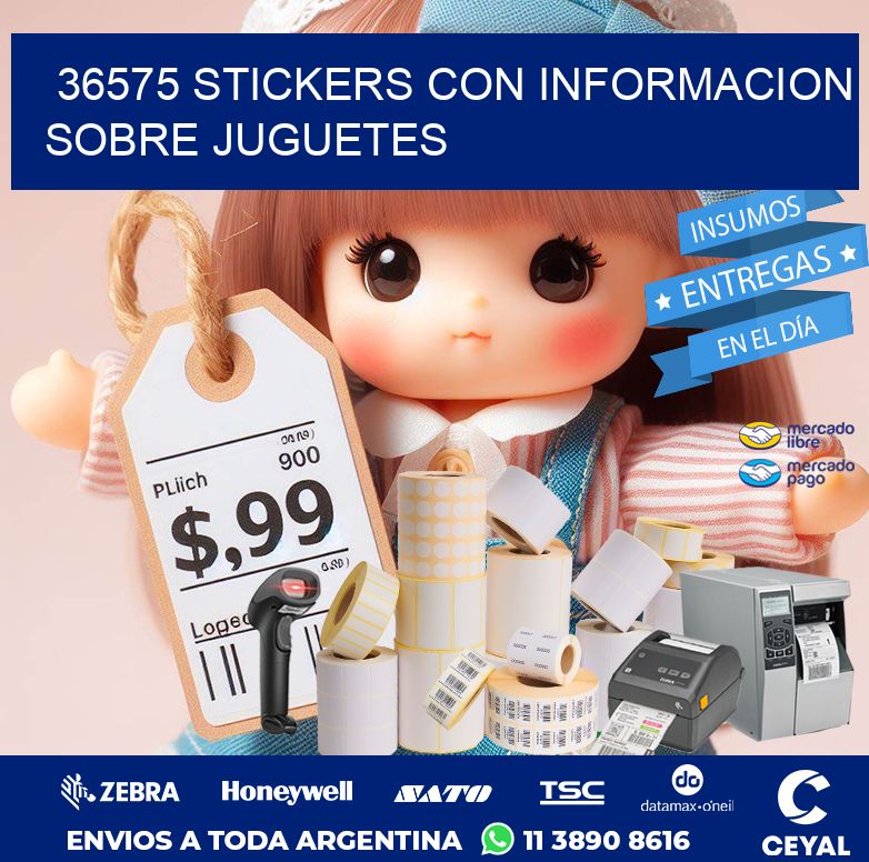36575 STICKERS CON INFORMACION SOBRE JUGUETES