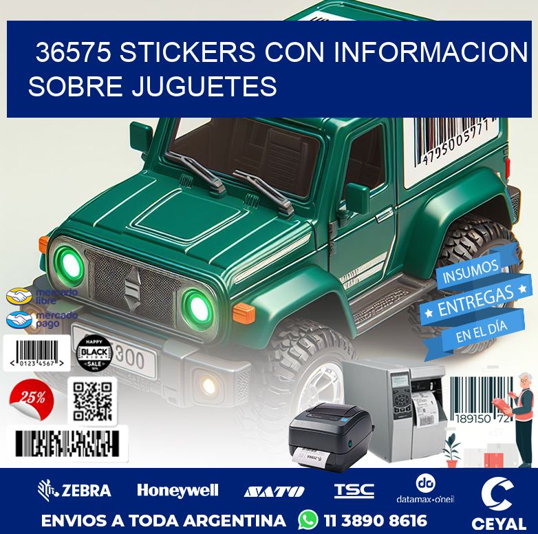 36575 STICKERS CON INFORMACION SOBRE JUGUETES