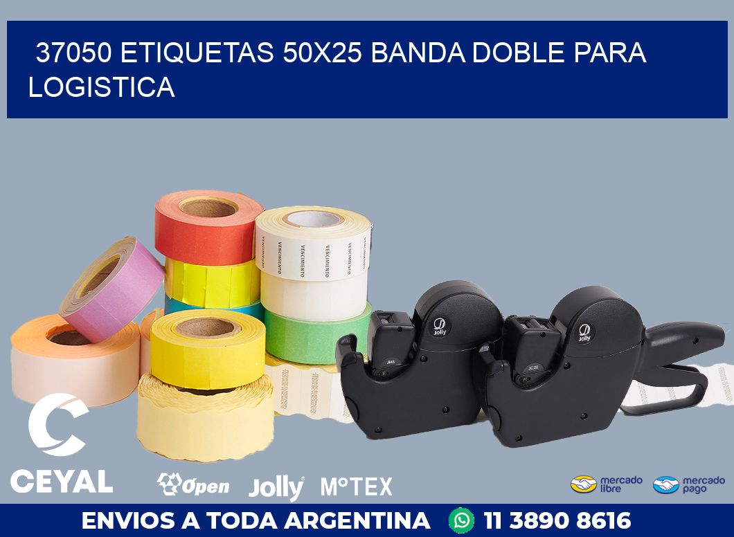 37050 ETIQUETAS 50X25 BANDA DOBLE PARA LOGISTICA