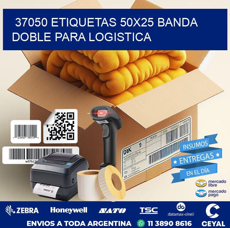 37050 ETIQUETAS 50X25 BANDA DOBLE PARA LOGISTICA