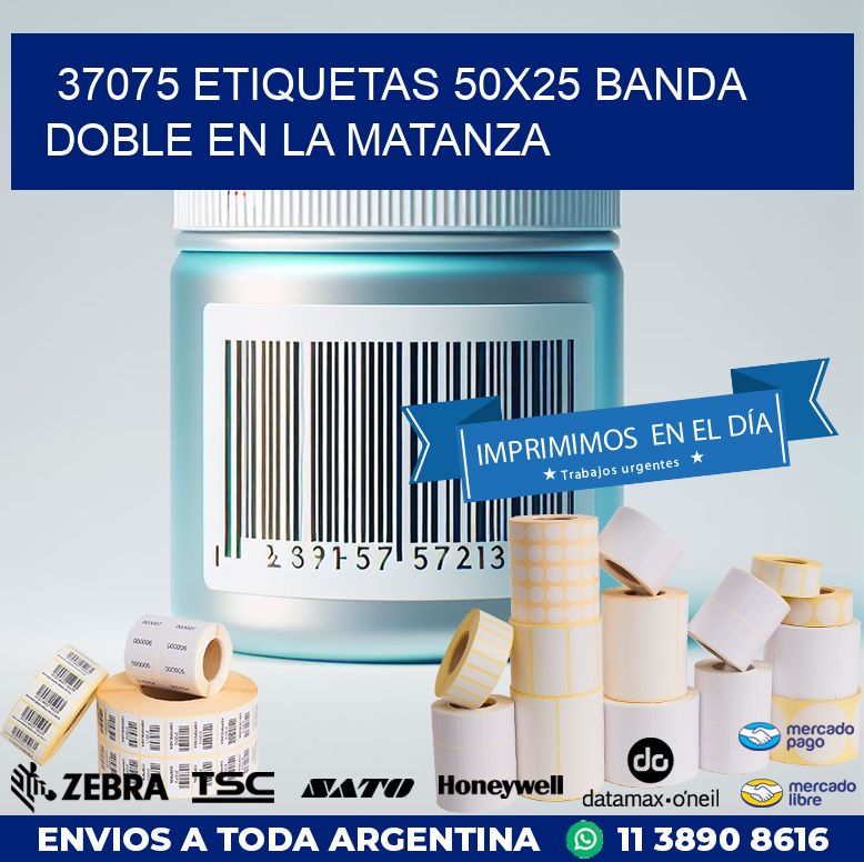 37075 ETIQUETAS 50X25 BANDA DOBLE EN LA MATANZA