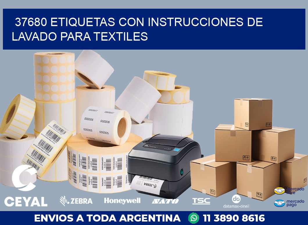 37680 ETIQUETAS CON INSTRUCCIONES DE LAVADO PARA TEXTILES