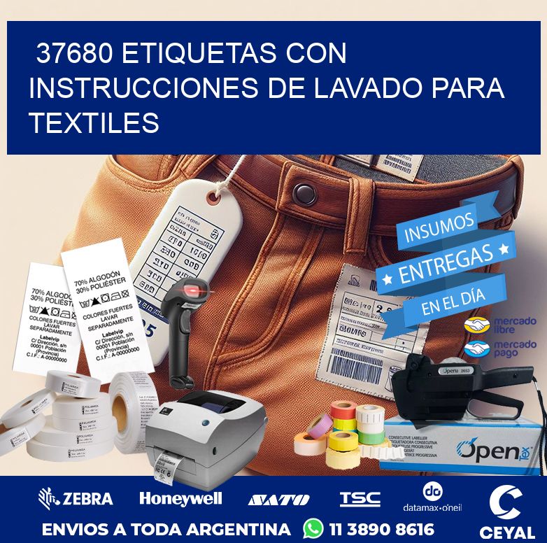 37680 ETIQUETAS CON INSTRUCCIONES DE LAVADO PARA TEXTILES