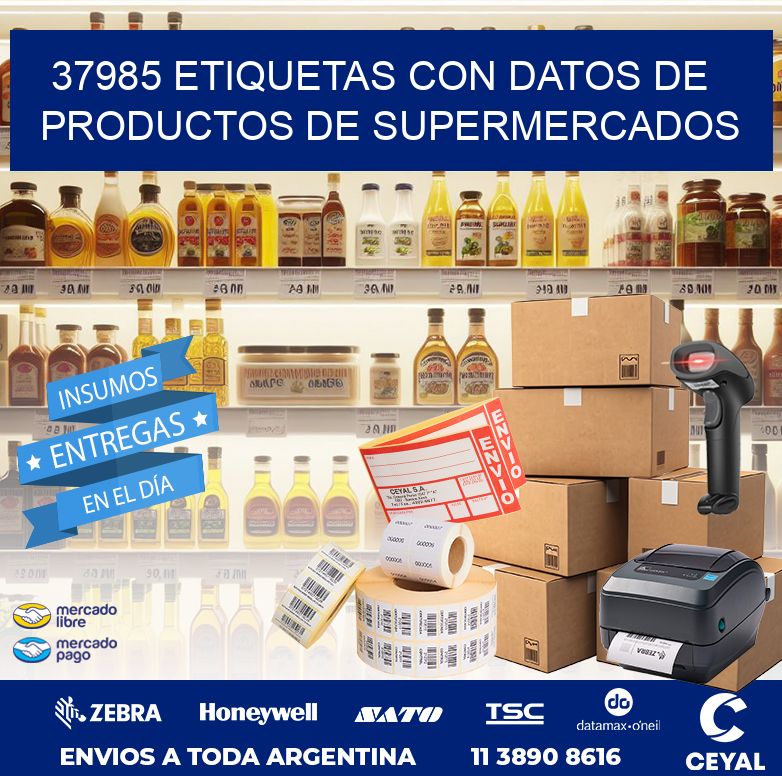 37985 ETIQUETAS CON DATOS DE PRODUCTOS DE SUPERMERCADOS