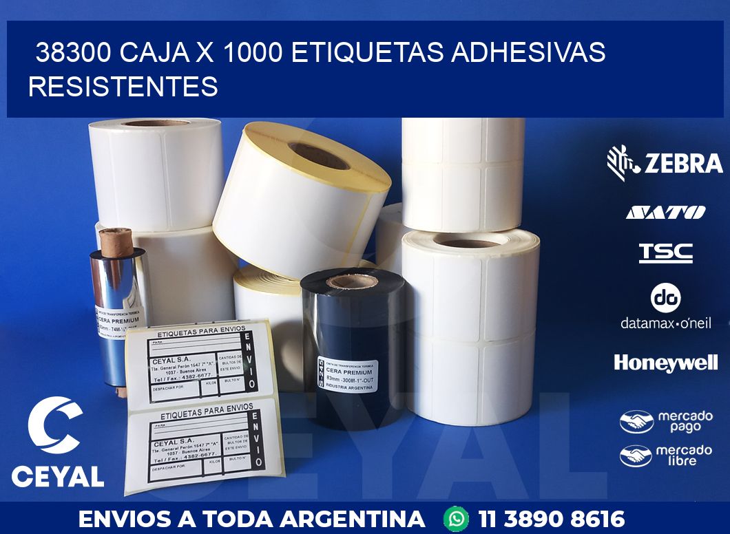 38300 CAJA X 1000 ETIQUETAS ADHESIVAS RESISTENTES