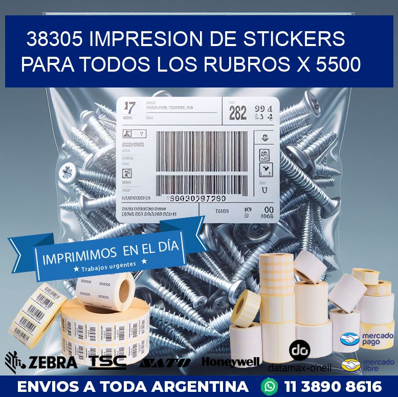 38305 IMPRESION DE STICKERS PARA TODOS LOS RUBROS X 5500