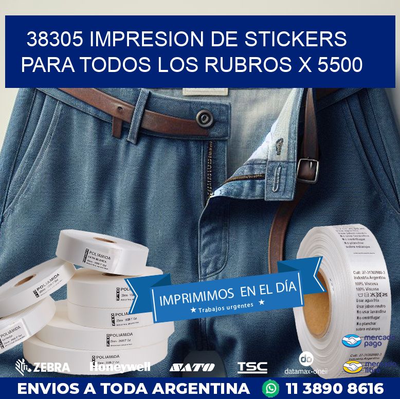 38305 IMPRESION DE STICKERS PARA TODOS LOS RUBROS X 5500