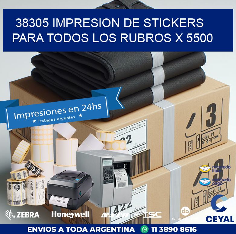 38305 IMPRESION DE STICKERS PARA TODOS LOS RUBROS X 5500