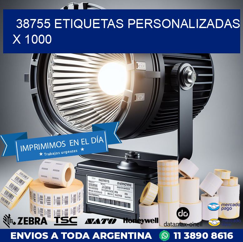38755 ETIQUETAS PERSONALIZADAS X 1000