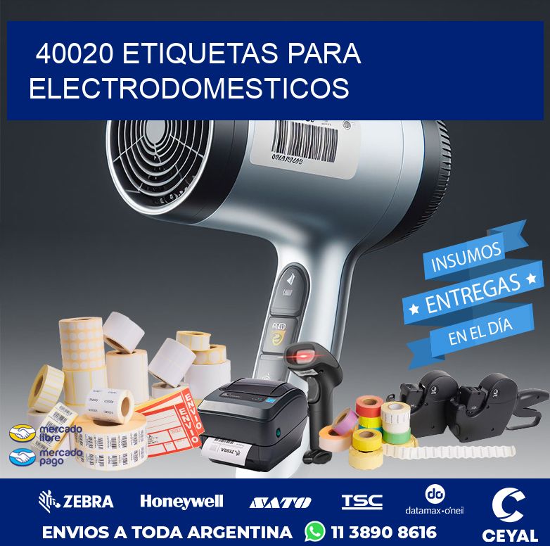 40020 ETIQUETAS PARA ELECTRODOMESTICOS