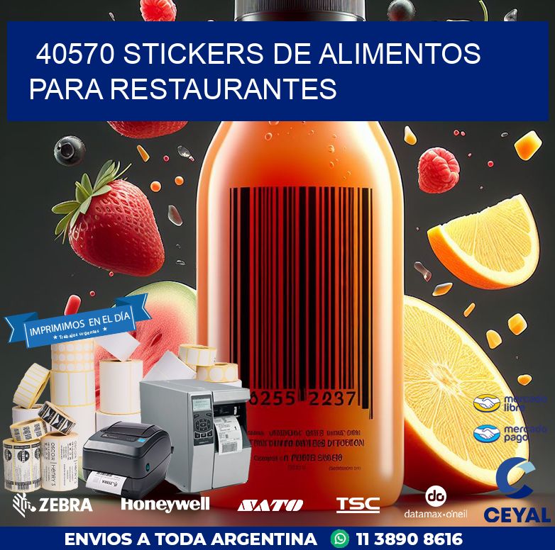40570 STICKERS DE ALIMENTOS PARA RESTAURANTES